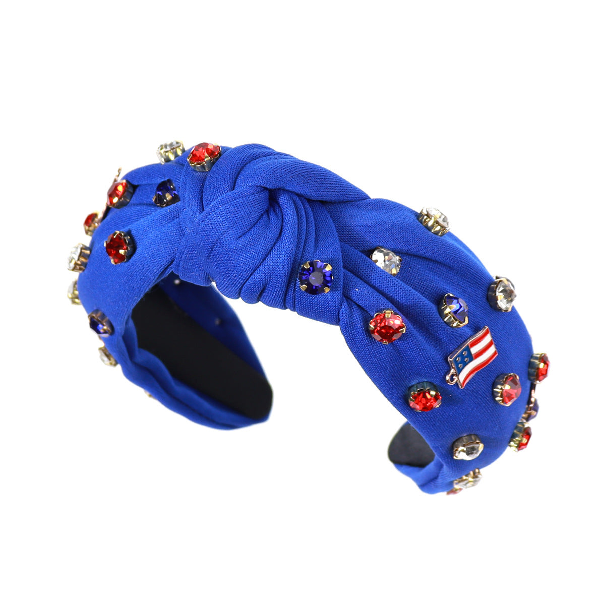 Wholesale Creative American Flag Nail Diamond Knotted Wide Brim Headband